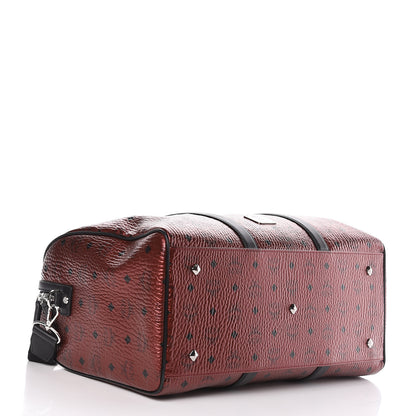 MCM Metallic Visetos Medium Traveler Weekender Bag Scooter Red 5 of 11