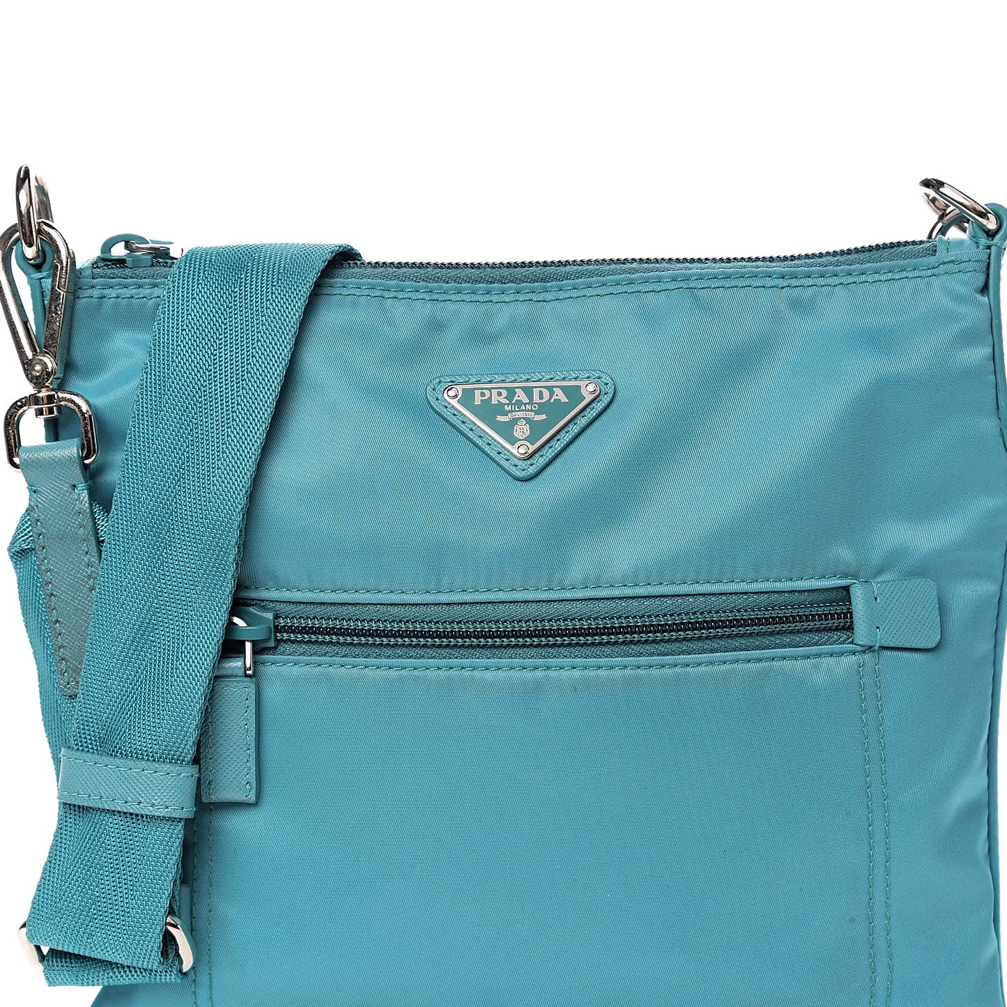 Nylon Vela Flat Messenger Bag Turchese