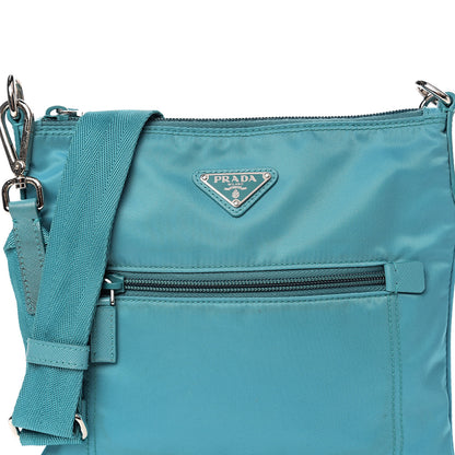 Prada Nylon Vela Flat Messenger Bag Turchese 8 of 8