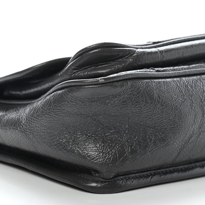 Saint Laurent Crinkled Calfskin Matelasse Monogram Baby Niki Chain Satchel Storm 8 of 14