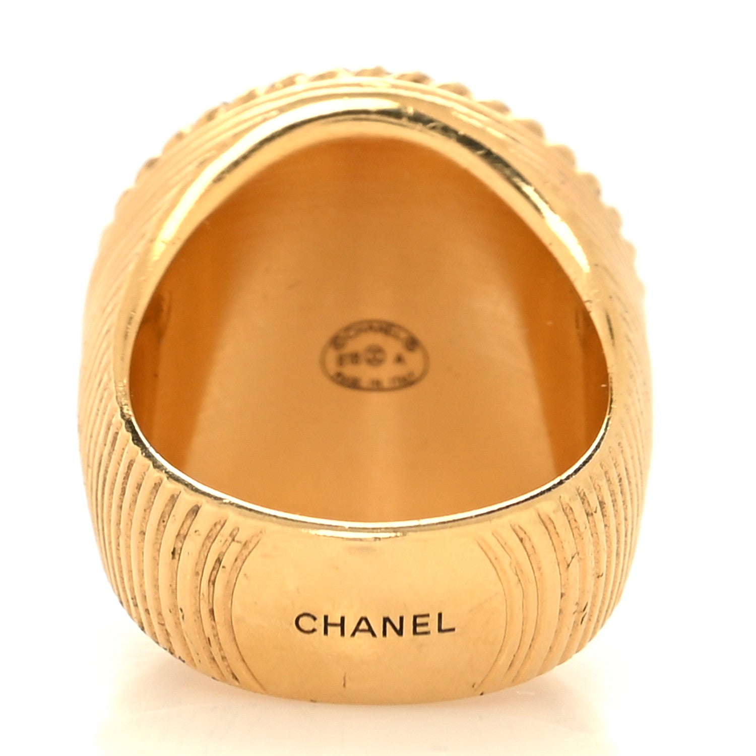 Chanel Metal CC Rope Ring 54 Gold 3 of 4