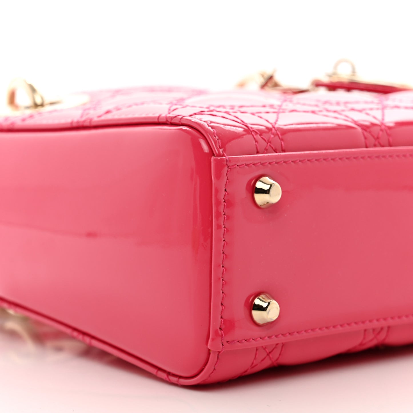 Patent Cannage Mini Lady Dior Pink