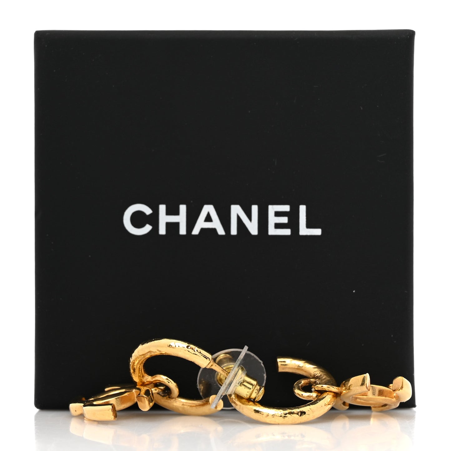 CC Hoop Drop Earrings Gold