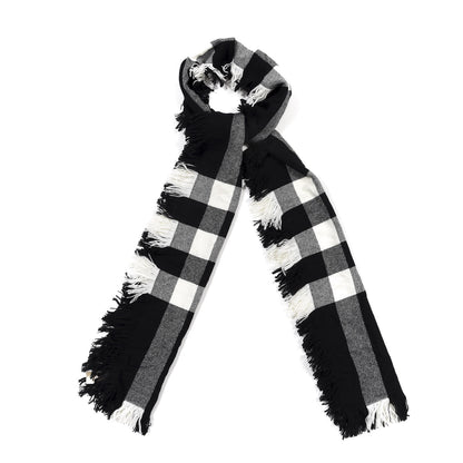 Burberry Wool Half Mega Check Fringe Scarf Black 2 of 4
