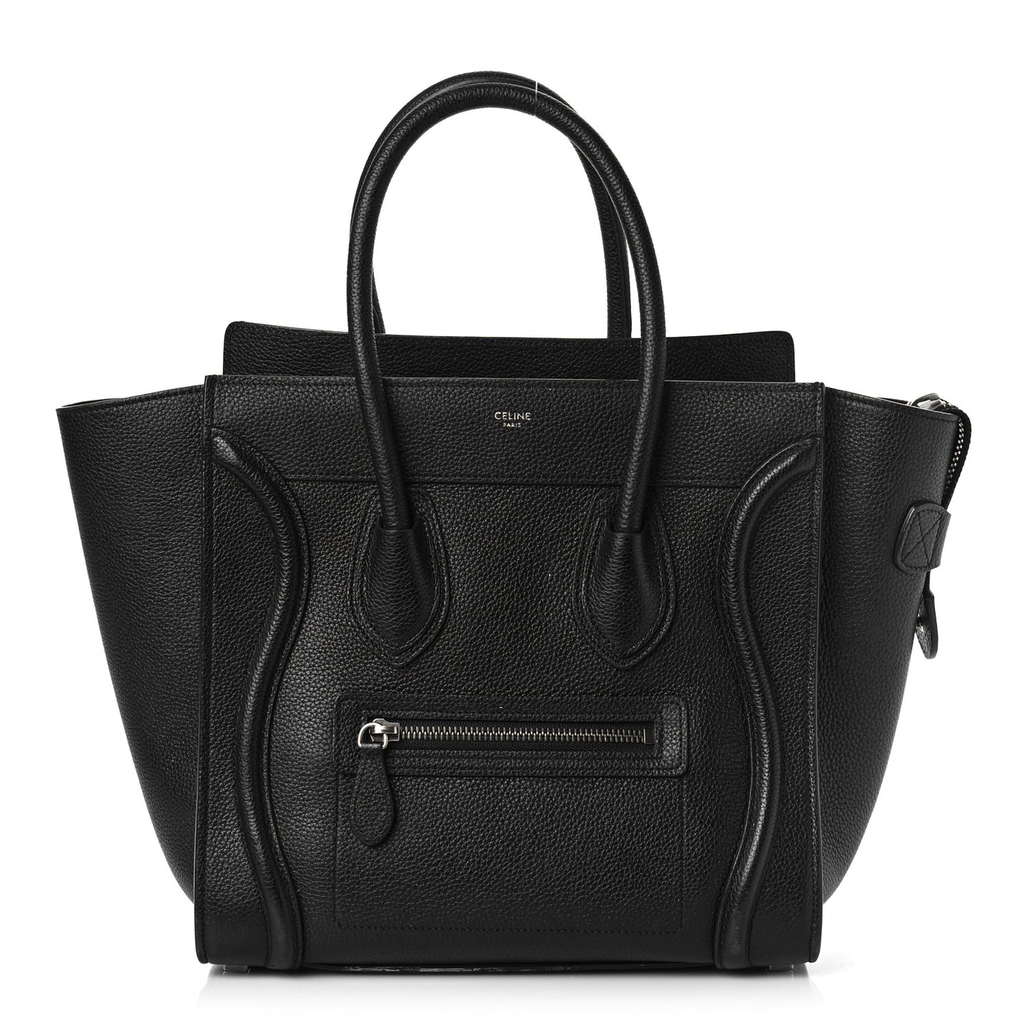 Drummed Calfskin Micro Luggage Black