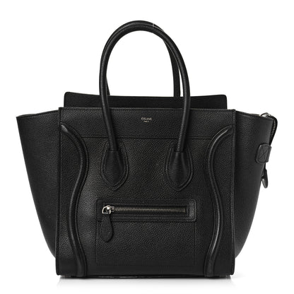 Celine Drummed Calfskin Micro Luggage Black 1 of 16
