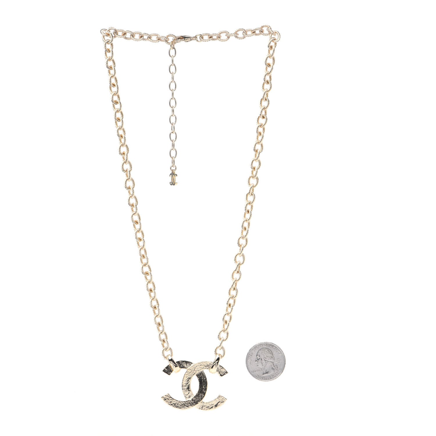 Chanel Metal Quilted CC Necklace Gold 3 of 6