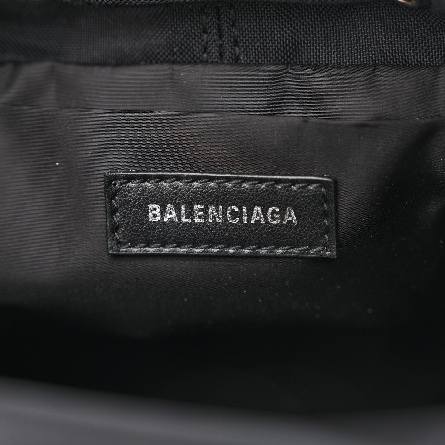 Recycled Sport Nylon Logo Embroidered Wheel Drawstring Bucket Bag Black