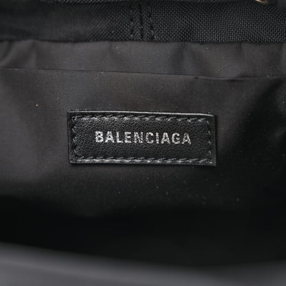 Balenciaga Recycled Sport Nylon Logo Embroidered Wheel Drawstring Bucket Bag Black 6 of 10