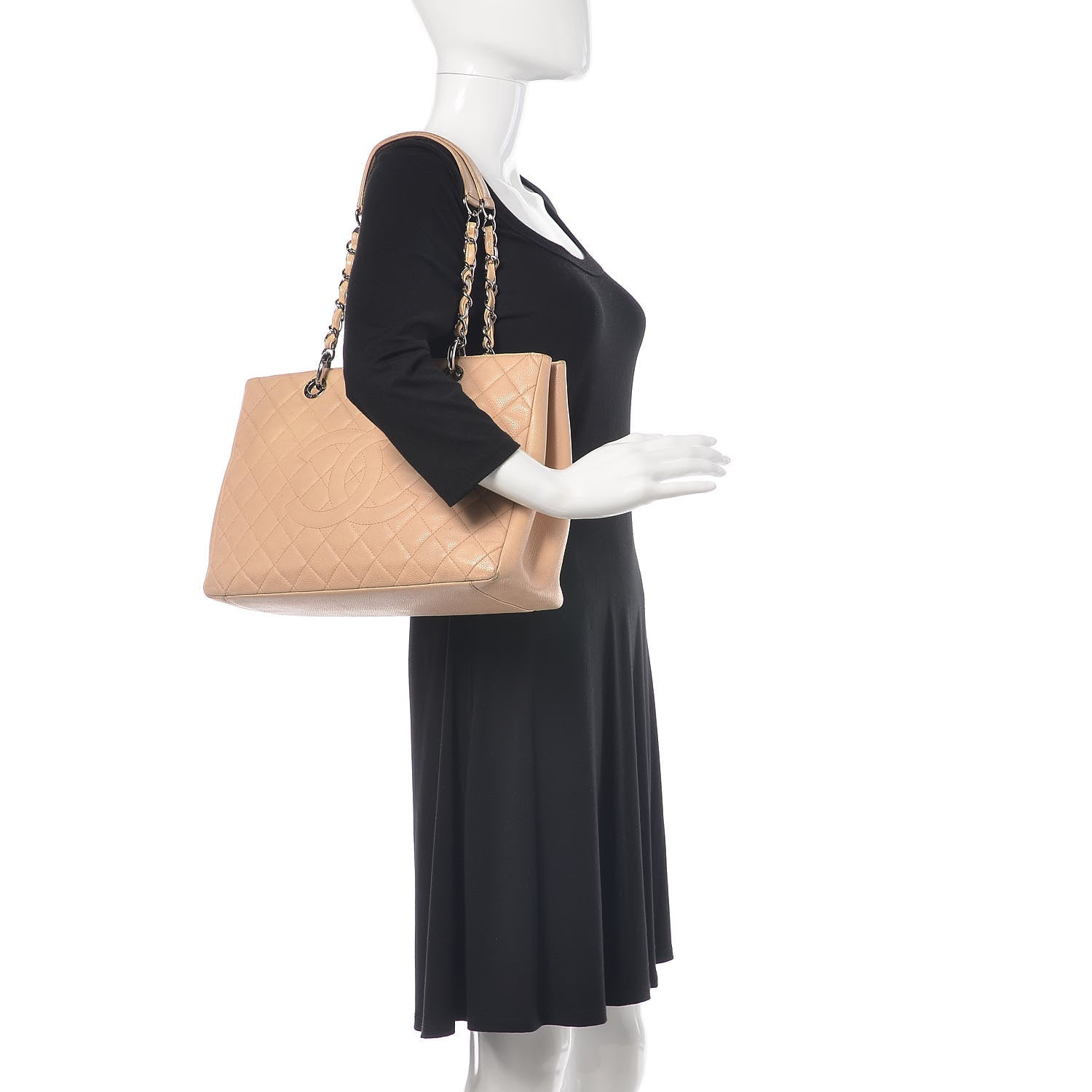 Chanel Caviar Quilted Grand Shopping Tote GST Beige Clair 2 of 27