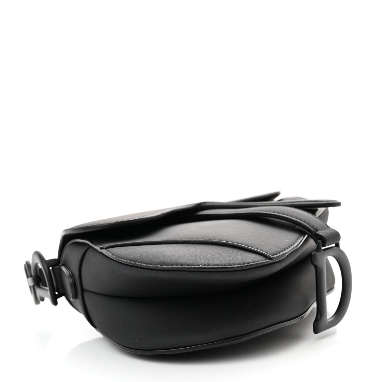 Ultra Matte Calfskin Mini Saddle Bag Black