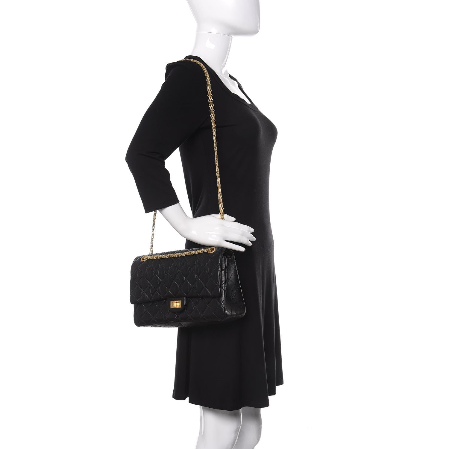 Chanel Aged Calfskin Quilted 2.55 Reissue 226 Flap Black 2 of 14