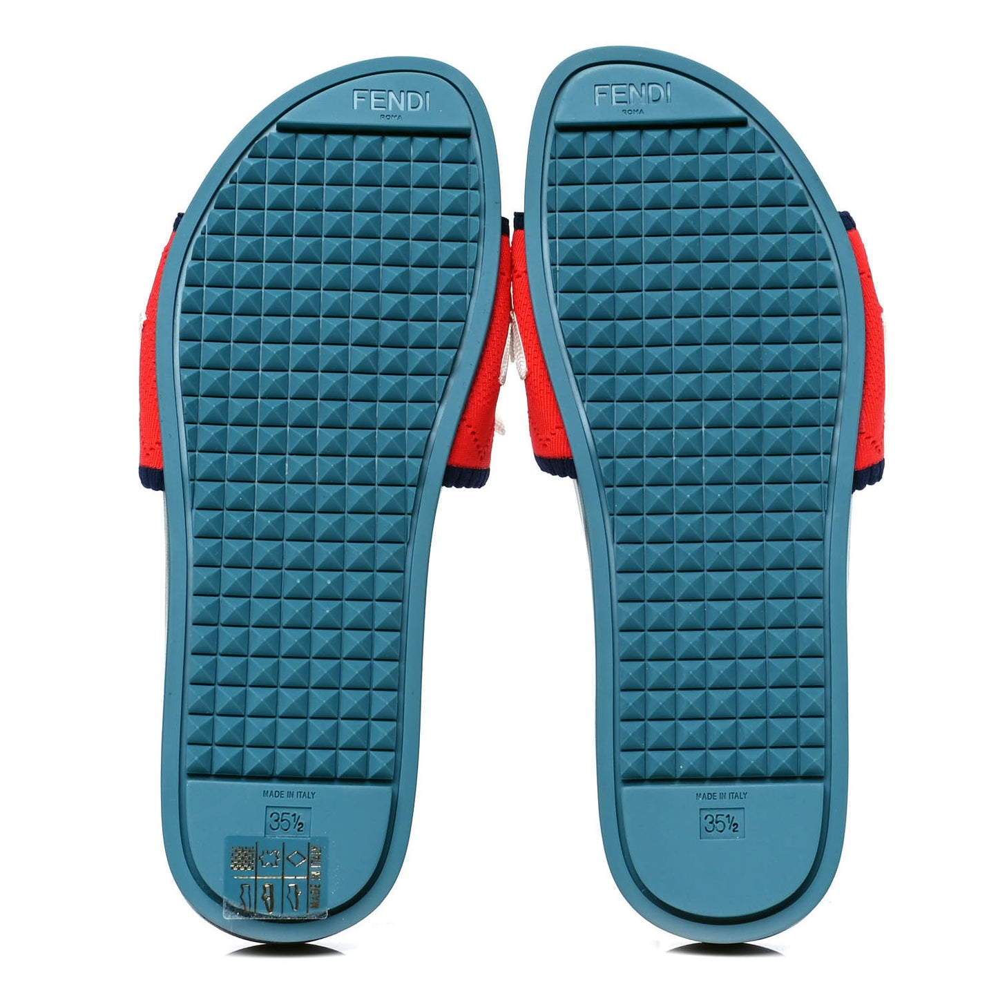 Fabric Rubber Slide Sandals 35.5 Magma Marine