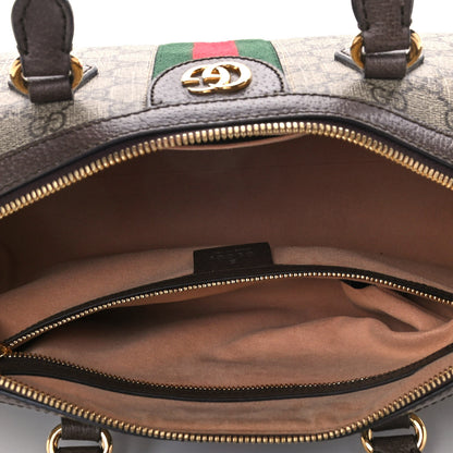 Gucci GG Supreme Monogram Web Medium Ophidia Boston Brown 5 of 13