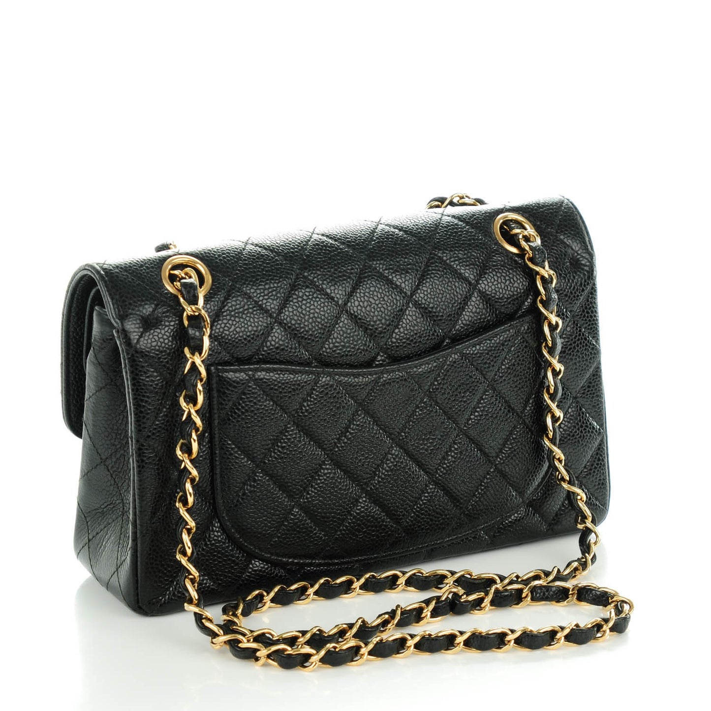 Caviar Quilted Small Double Flap Black