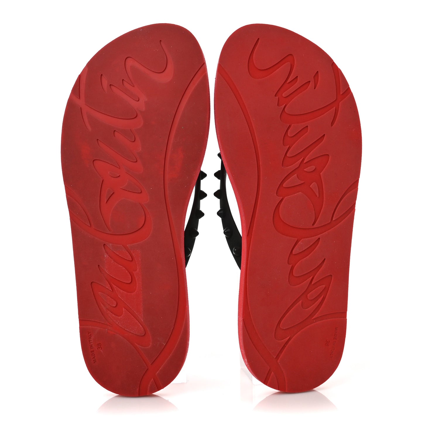 Rubber Spike Loubi Donna Flip Flop 38 Black