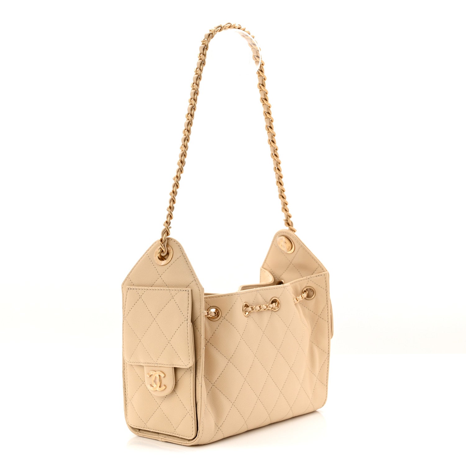 Chanel Caviar Quilted Mini Chanel 25 Handbag Beige 3 of 11