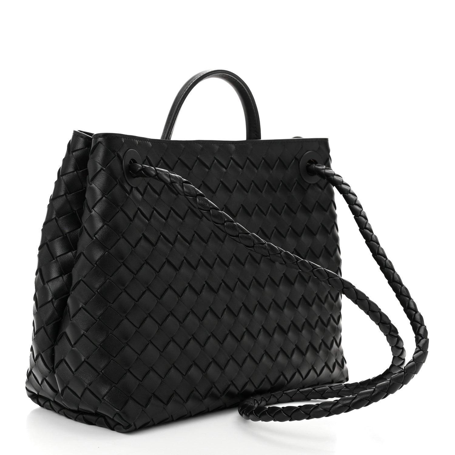 Bottega Veneta Nappa Intrecciato Medium Andiamo Shoulder Bag Black 3 of 9