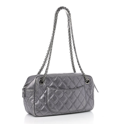 Chanel Metallic Aged Calfskin Quilted Medium Reissue Camera Case Dark Silver 3 of 13