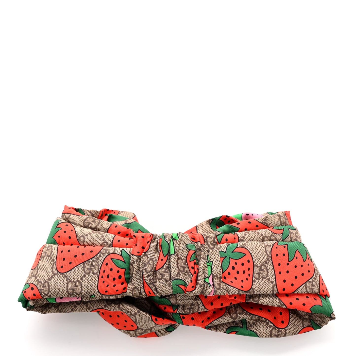 Silk Monogram Strawberry Print Headband