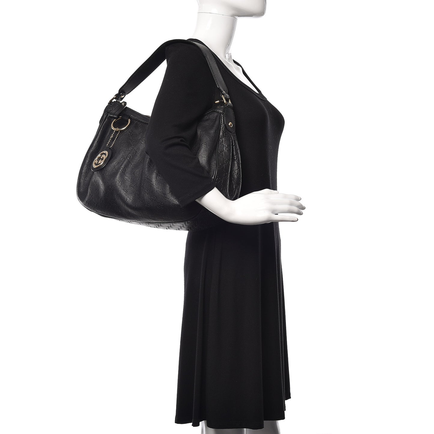 Guccissima Medium Sukey Hobo Black