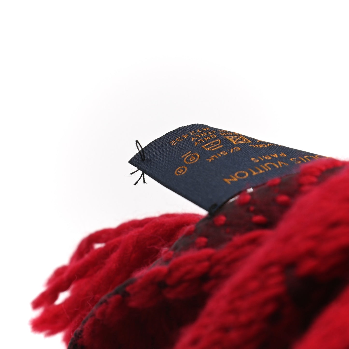 Wool Silk Logomania Scarf Rubis