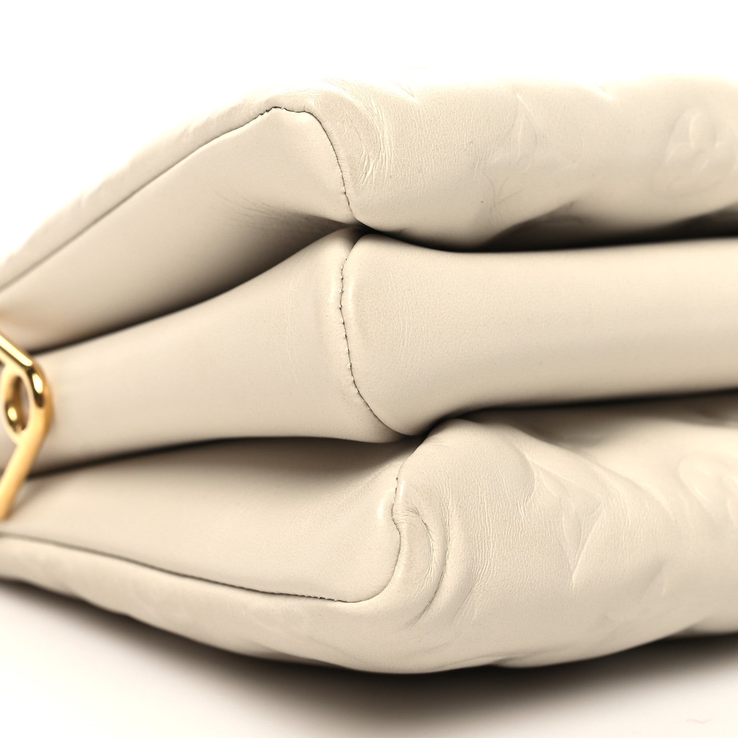 Louis Vuitton Lambskin Embossed Monogram Coussin PM Beige Cream 10 of 12