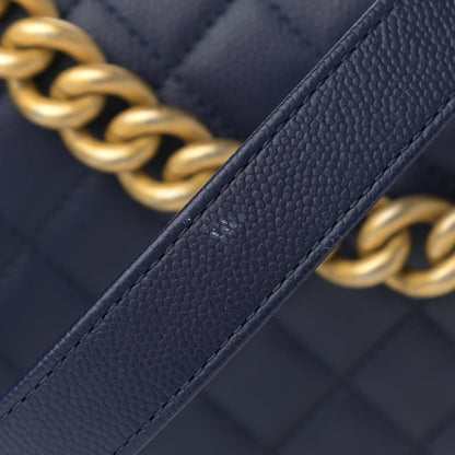 Chanel Caviar Quilted Medium Boy Flap Navy 10 of 11