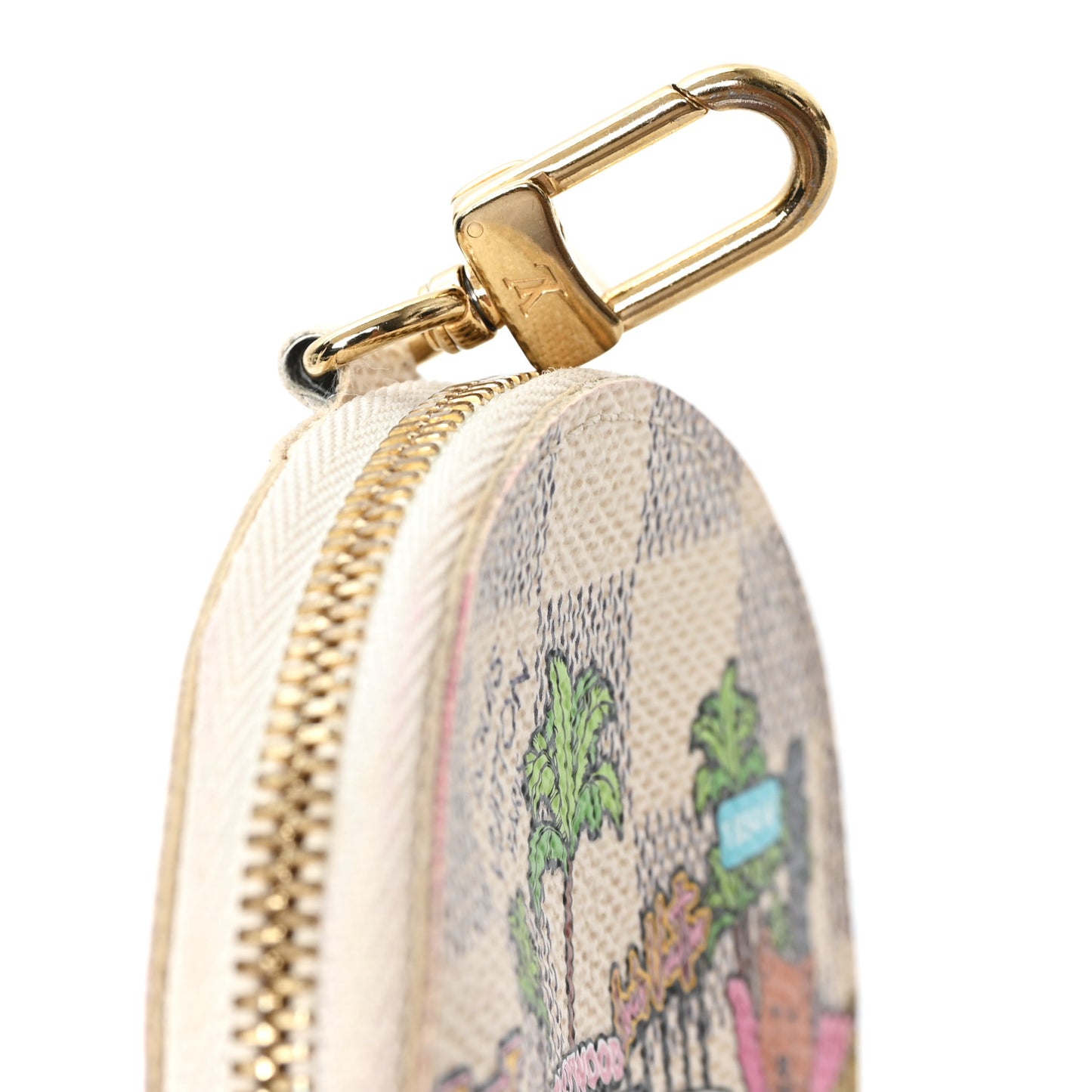 Damier Azur 2021 Christmas Animation Hollywood Bag Charm Fuchsia