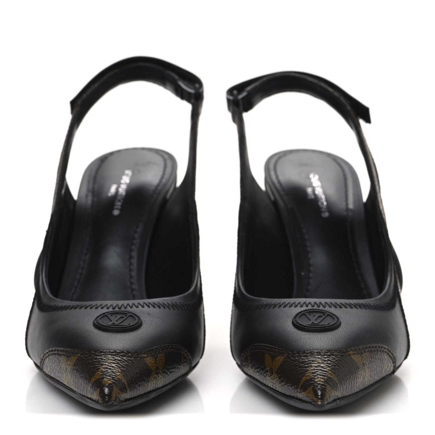 Louis Vuitton Patent Monogram Archlight Slingback Pumps 36 Black 3 of 11