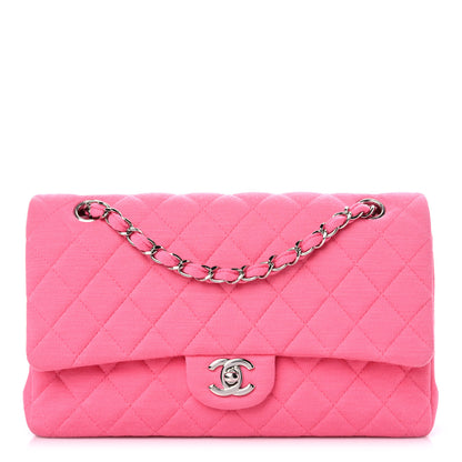Chanel Jersey Quilted Medium Double Flap Dark Pink 1 of 10