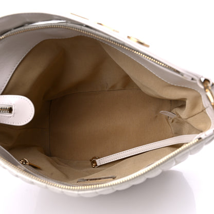 Chanel Glazed Calfskin Quilted State Of The Art Hobo White 5 of 12