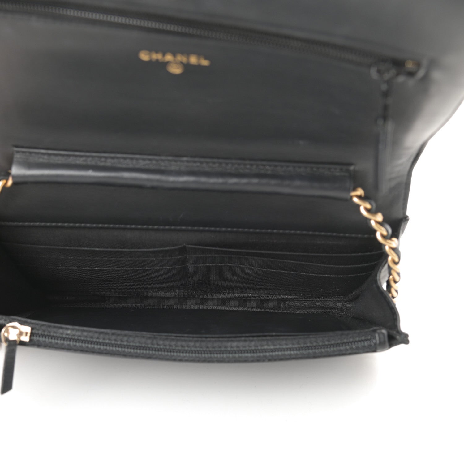Chanel Calfskin Quilted Chain Around Boy Wallet On Chain WOC Black 5 of 14