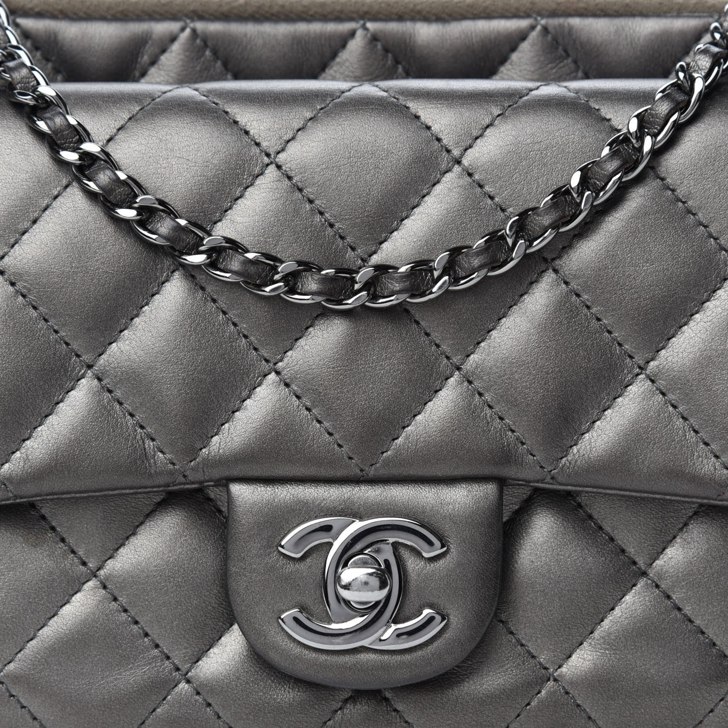 Chanel Metallic Lambskin Quilted Daily Zip Crossbody Bag Bronze 11 of 12
