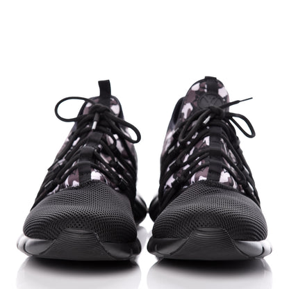 Louis Vuitton Neoprene Mesh Rubber Monogram Camo Fastlane Low Sneakers 13 Black 2 of 9