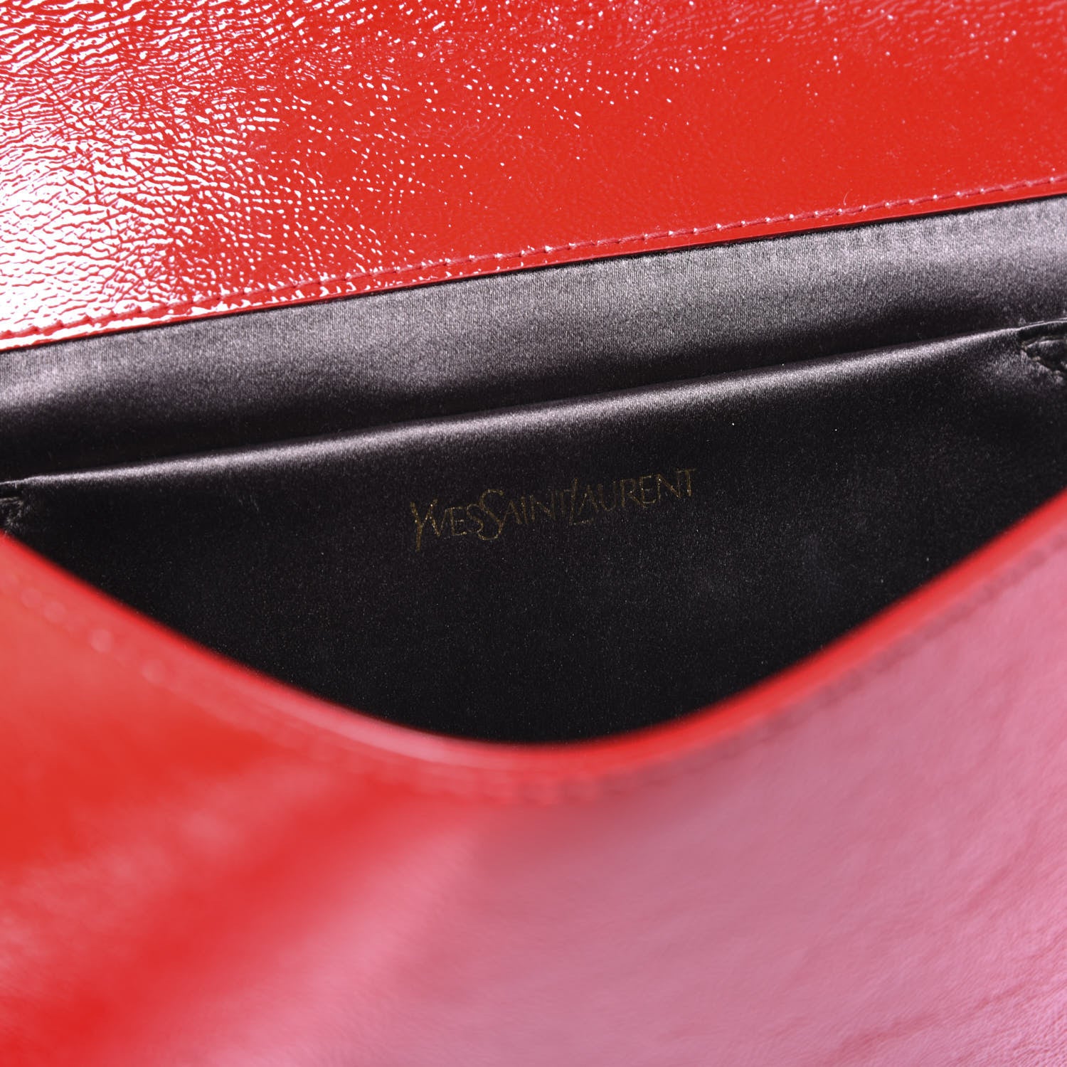 Saint Laurent Textured Patent Monogram Large Belle De Jour Clutch Red 7 of 8