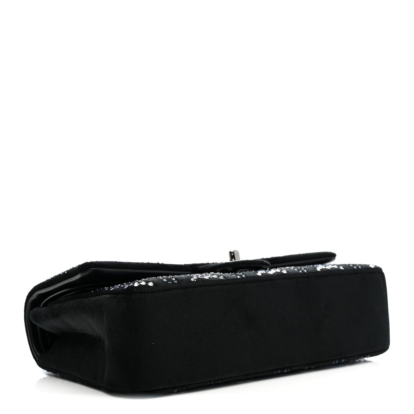 Velvet Crystal Medium Double Flap Black