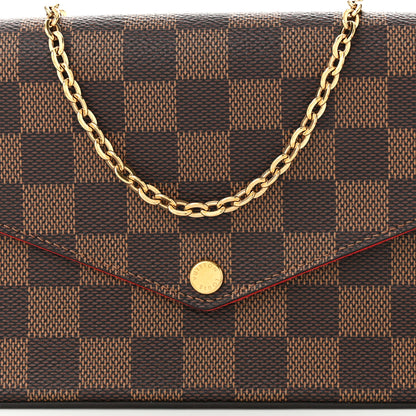 Louis Vuitton Damier Ebene Pochette Felicie Chain Wallet 9 of 12