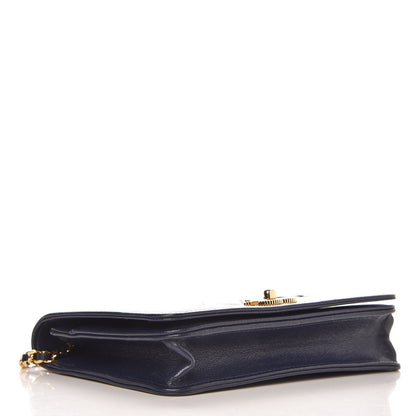 Chanel Sheepskin Quilted Mademoiselle Vintage Wallet On Chain WOC Navy 4 of 10