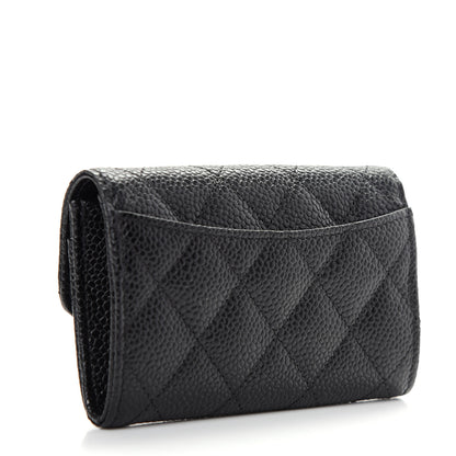Chanel Caviar Quilted Flap Card Holder Wallet Black 3 of 9