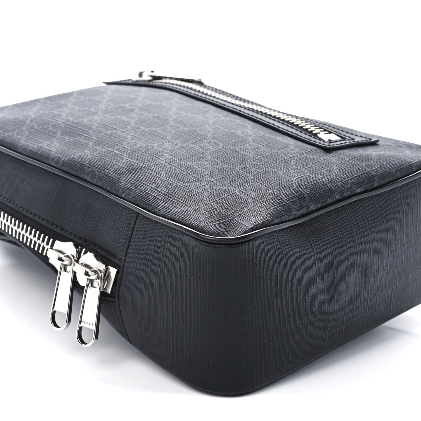 GG Supreme Monogram Web Belt Bag Black Grey