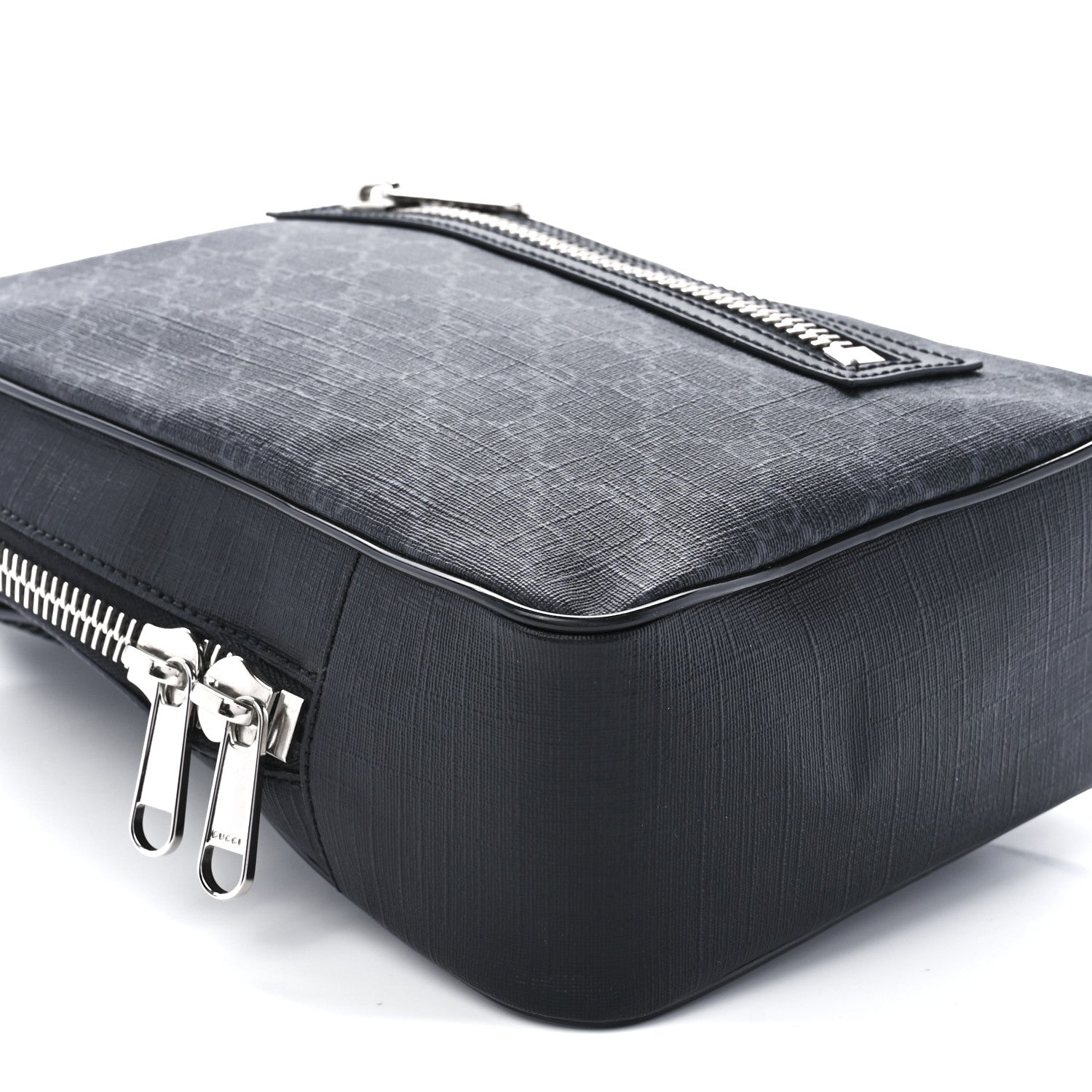 Gucci GG Supreme Monogram Web Belt Bag Black Grey 9 of 10