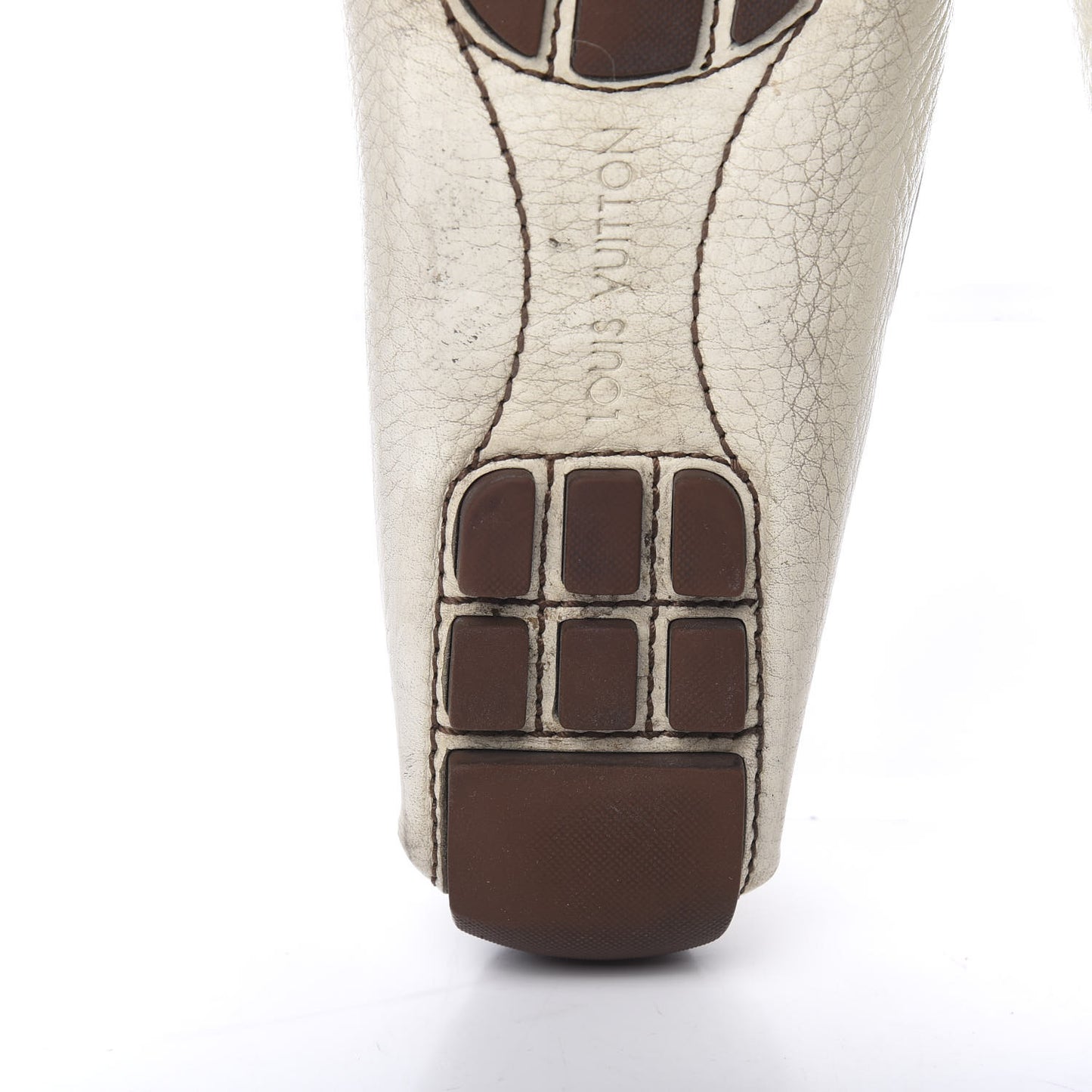 Grained Calfskin Oxford Loafers 38.5 White