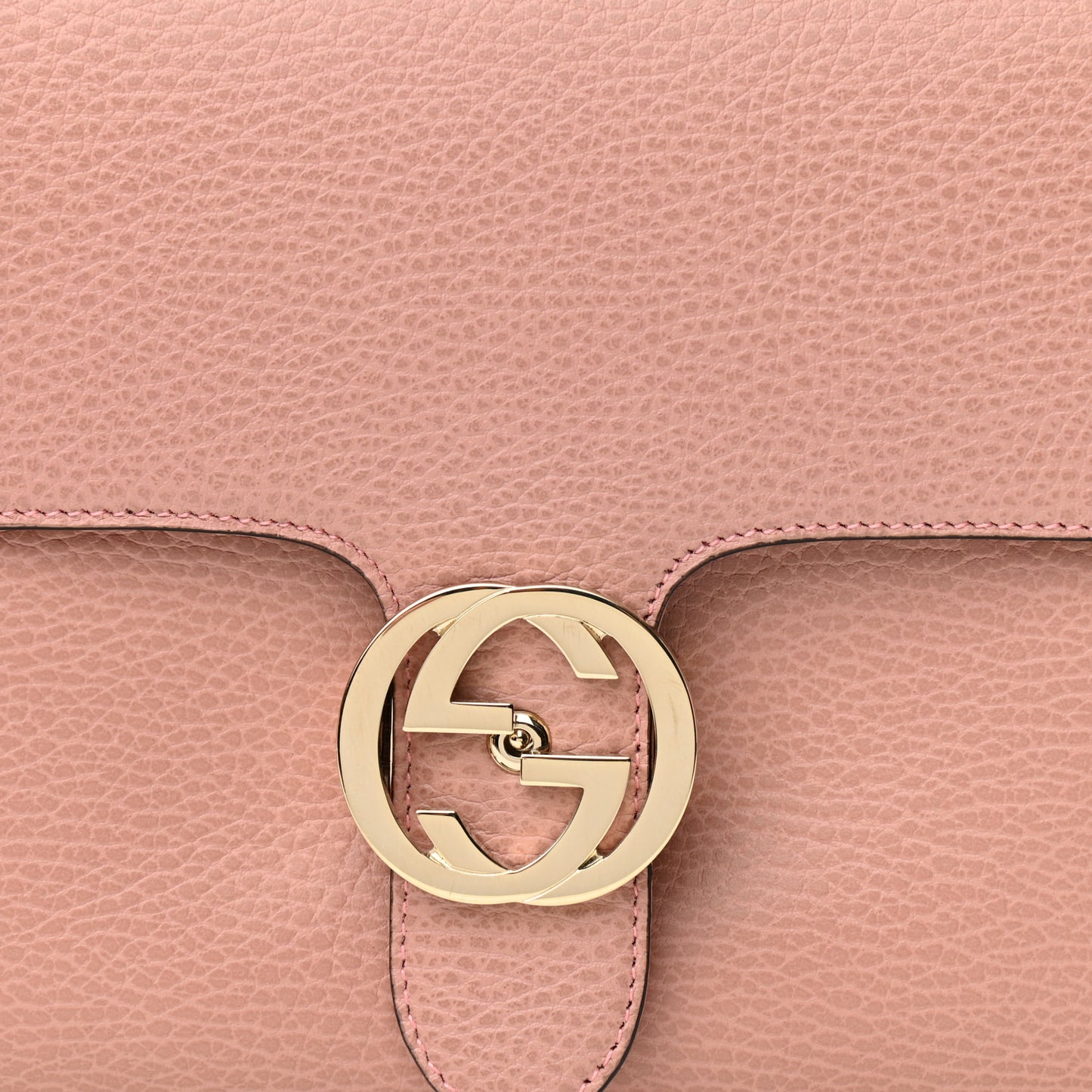 Dollar Calfskin Interlocking G Top Handle Shoulder Bag Soft Pink