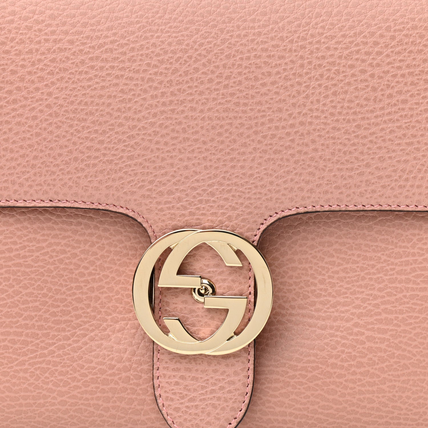 Gucci Dollar Calfskin Interlocking G Top Handle Shoulder Bag Soft Pink 8 of 10