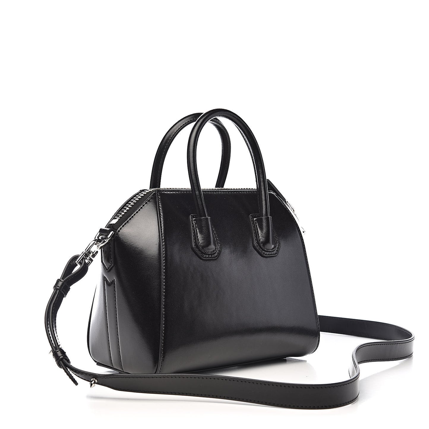 Shiny Lord Calfskin Mini Antigona Black