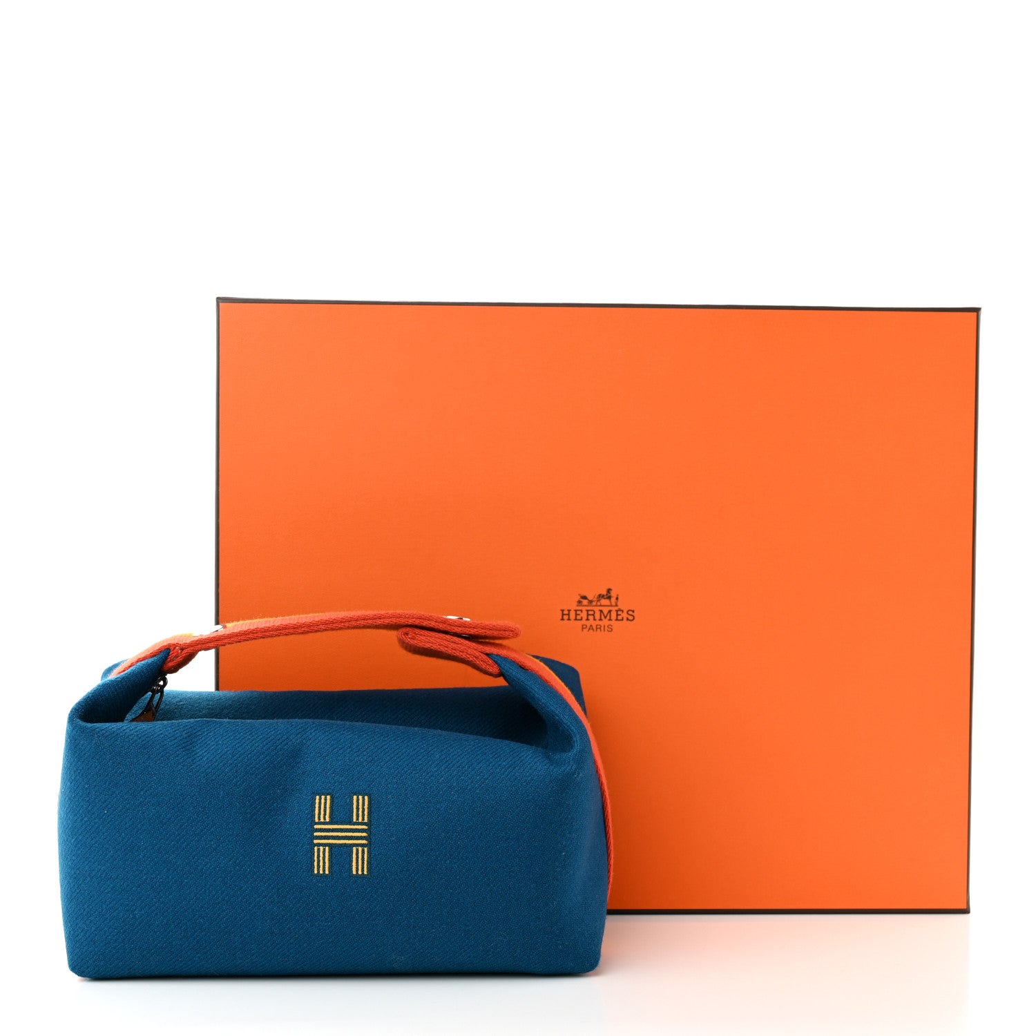 Hermes Wool Rocabar Small Bride-A-Brac Pouch Bleu Paon 11 of 11