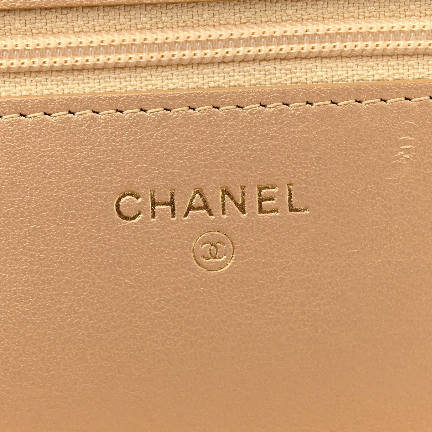 Chanel Metallic Lambskin Quilted Enamel Wallet On Chain WOC Gold 6 of 11