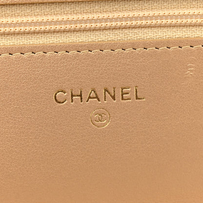 Chanel Metallic Lambskin Quilted Enamel Wallet On Chain WOC Gold 6 of 11