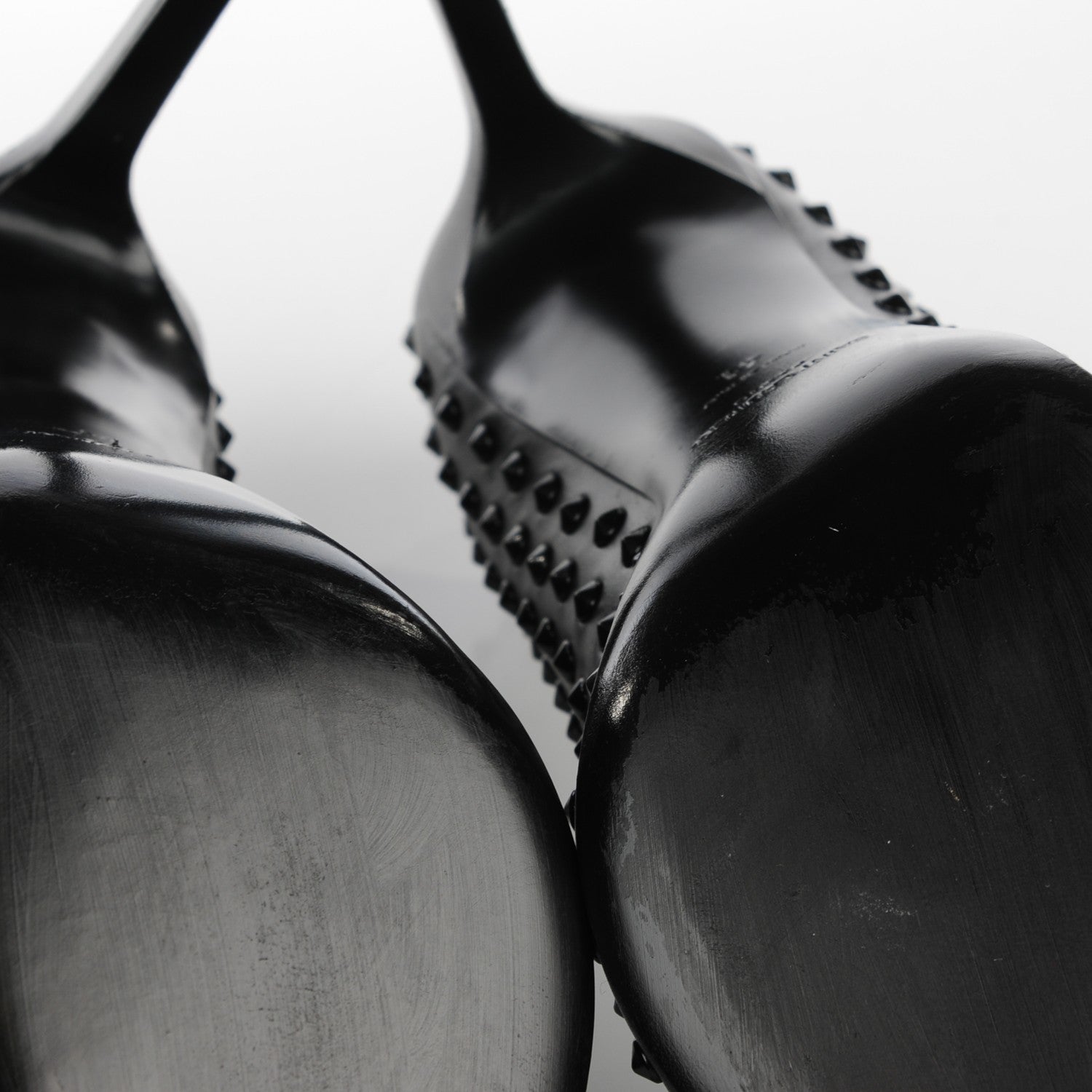 Saint Laurent Calfskin Paris Spiked 105 Pumps 41 Black 9 of 10